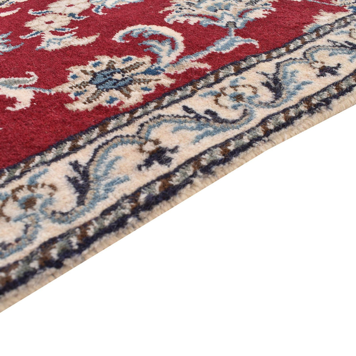 Tapis de couloir Tapis persan - Nain - 385 x 78 cm - rouge foncé