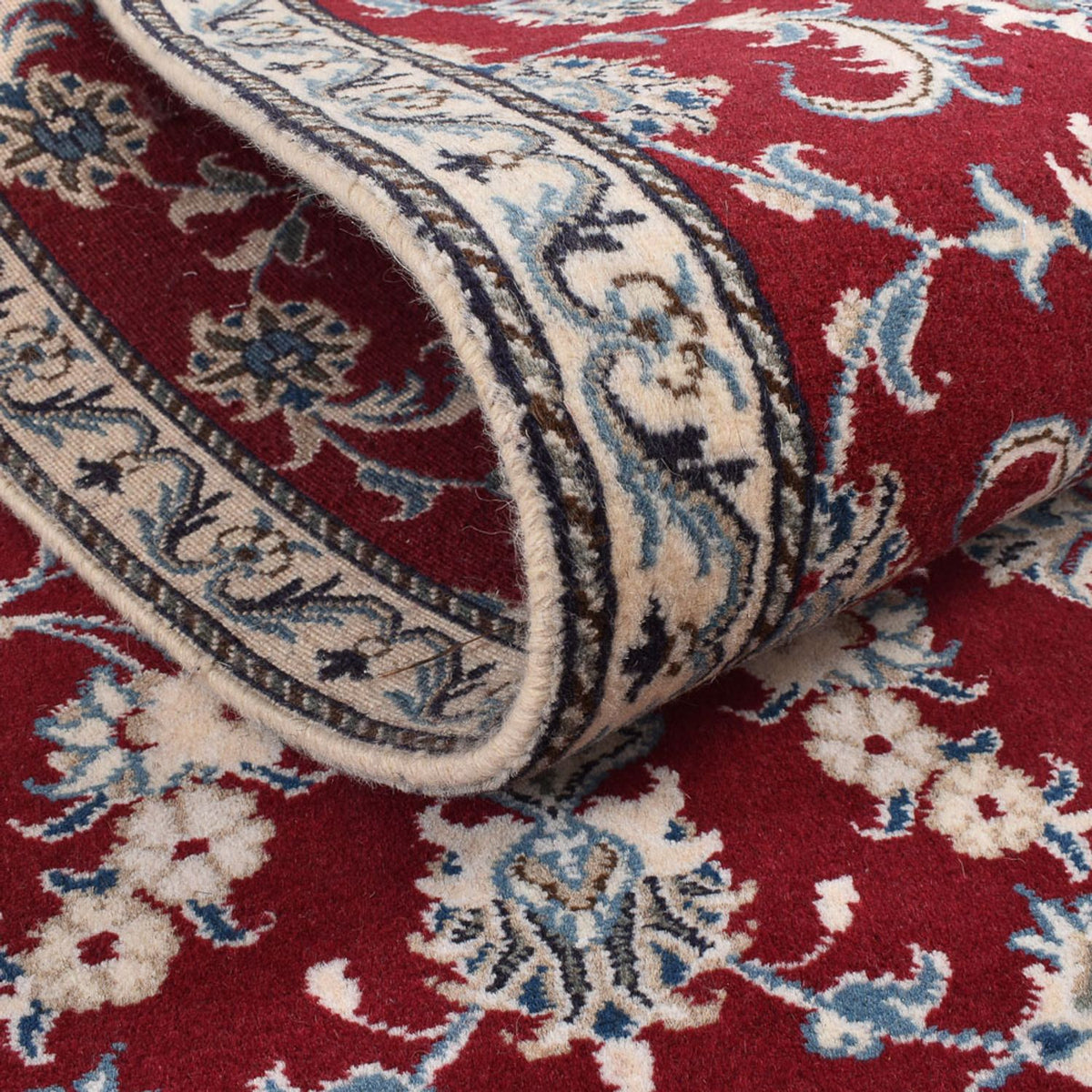 Tapis de couloir Tapis persan - Nain - 385 x 78 cm - rouge foncé