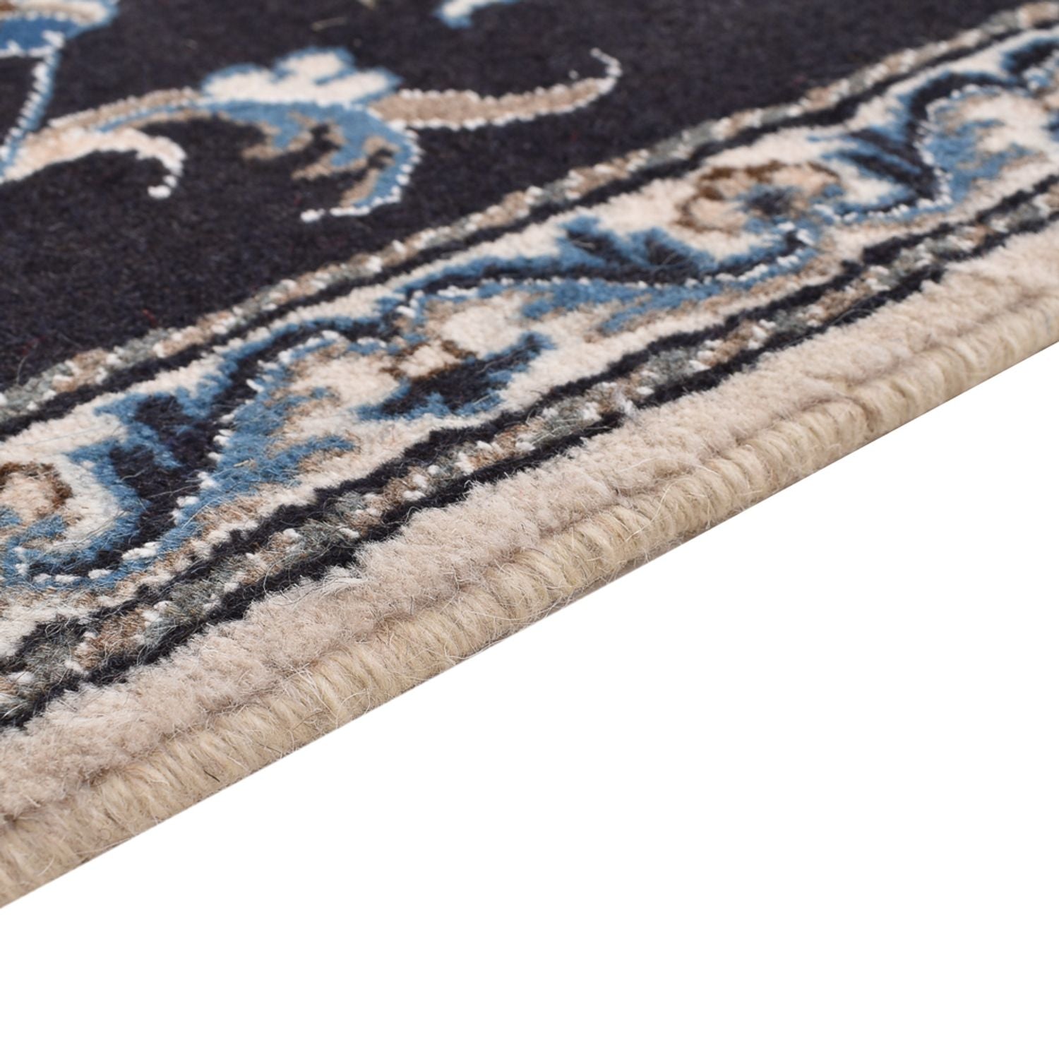 Tapis de couloir Tapis persan - Nain - 292 x 78 cm - bleu foncé