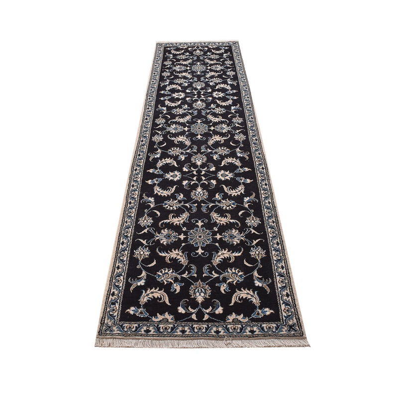 Tapis de couloir Tapis persan - Nain - 292 x 78 cm - bleu foncé
