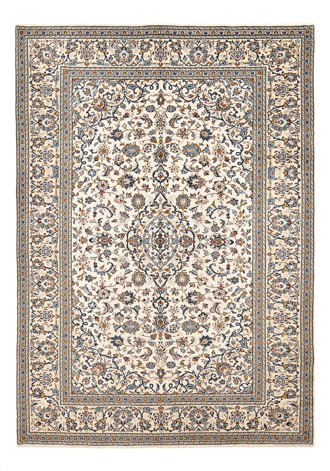 Tapis persan - Keshan - 299 x 203 cm - beige foncé