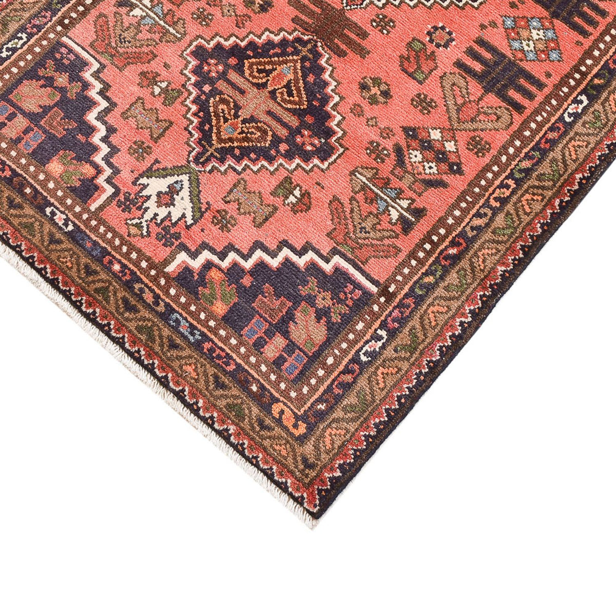 Tapis persan - Nomadic - 124 x 72 cm - rouge clair