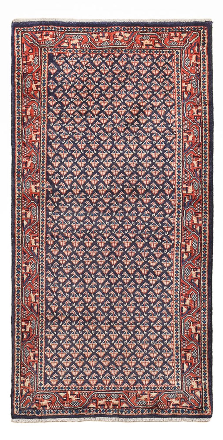 Tapis persan - Mir - 129 x 63 cm - rouge foncé