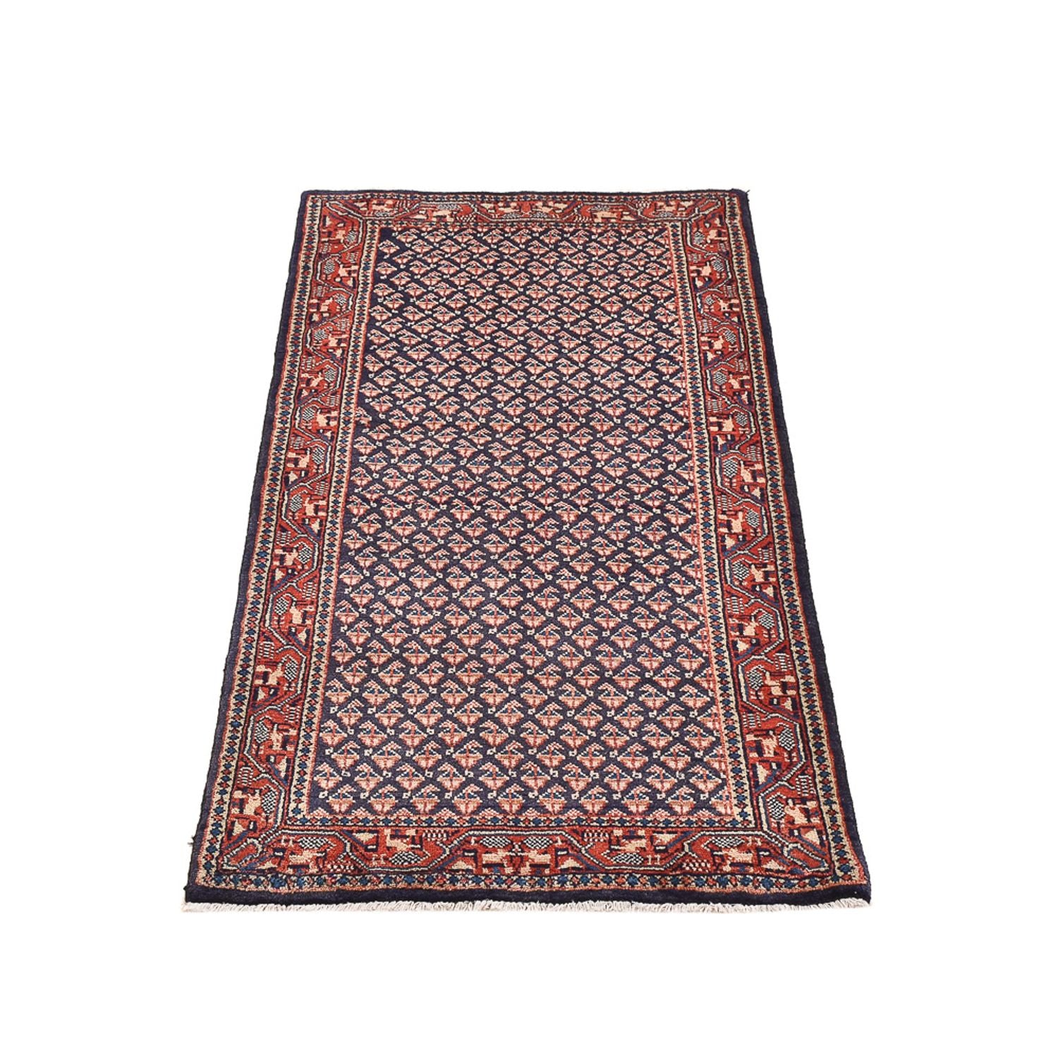 Tapis persan - Mir - 129 x 63 cm - rouge foncé