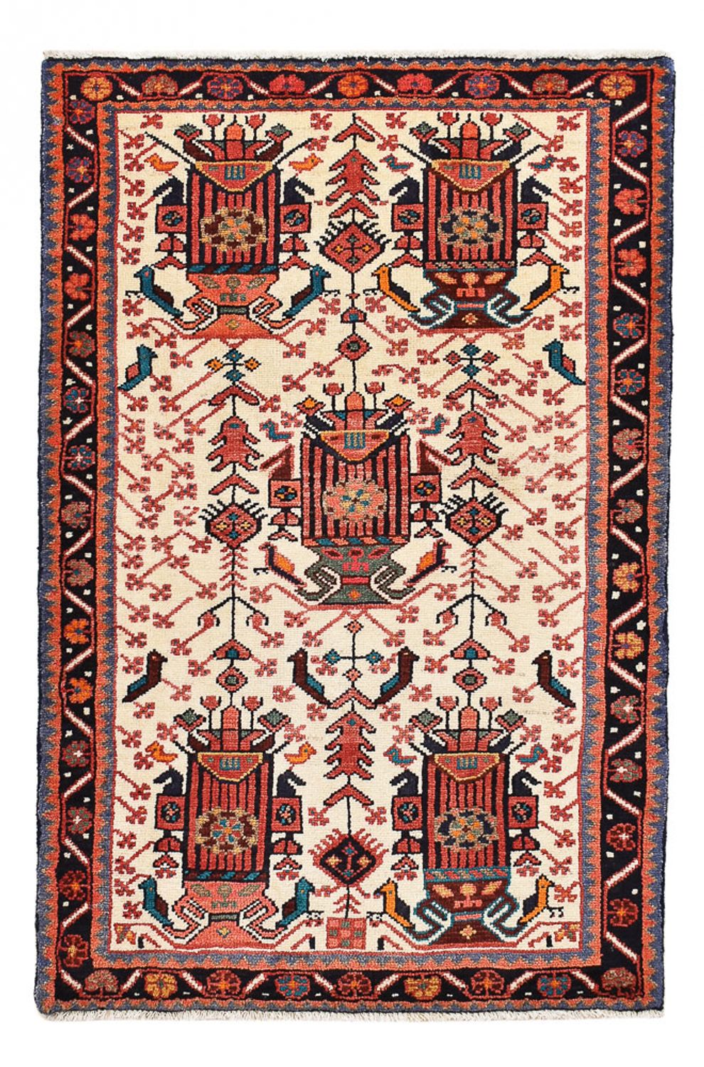 Tapis persan - Nomadic - 130 x 86 cm - rouge clair