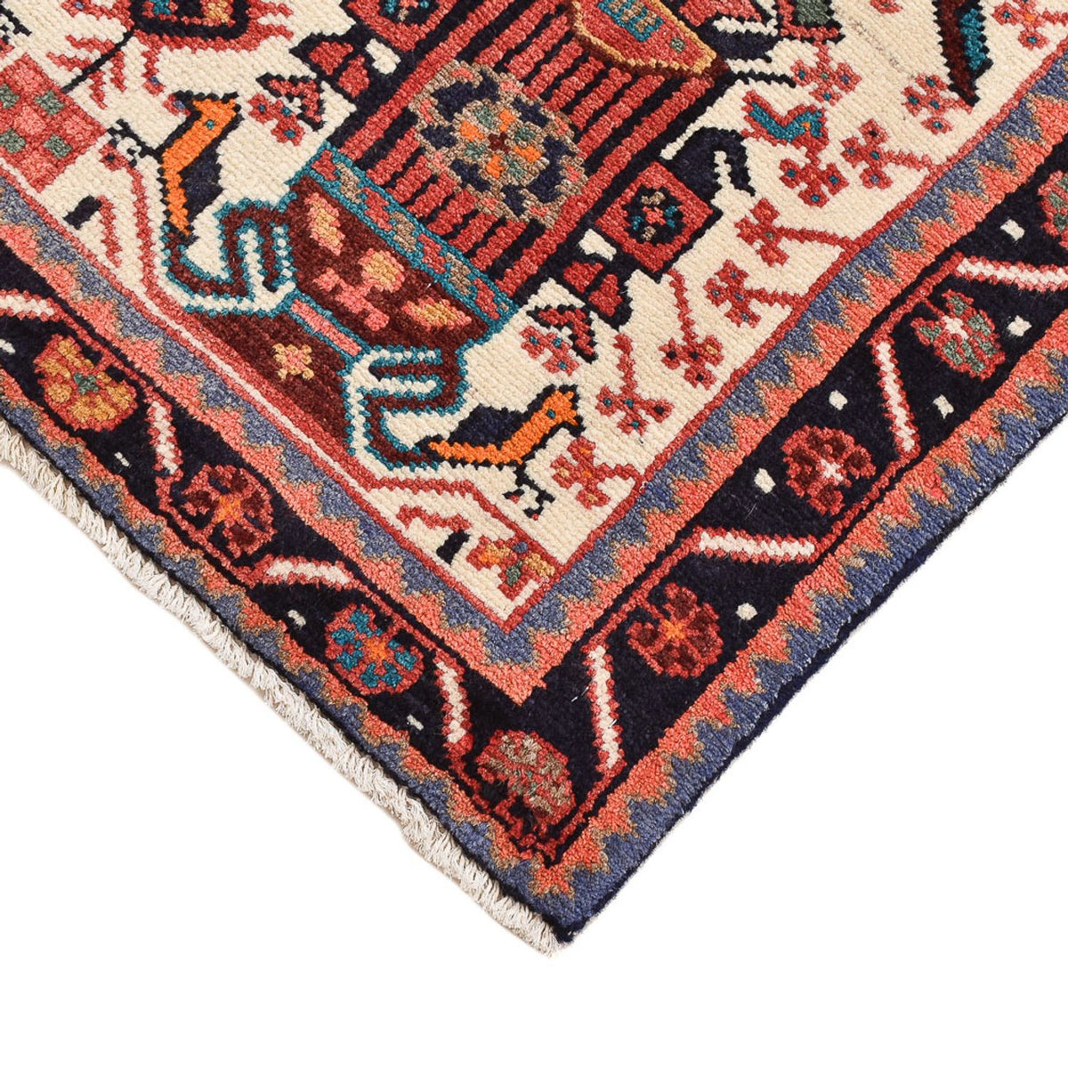 Tapis persan - Nomadic - 130 x 86 cm - rouge clair