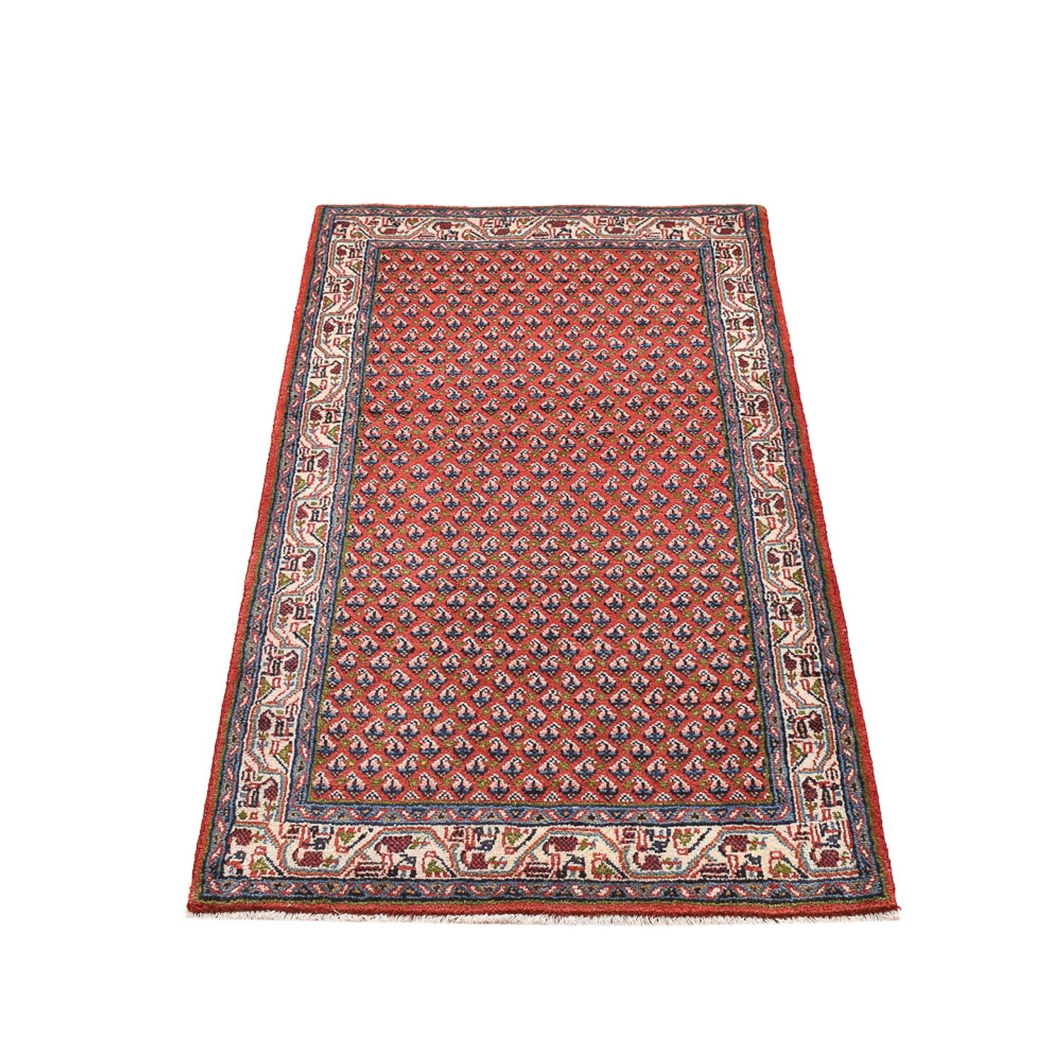 Tapis persan - Mir - 132 x 69 cm - rouge foncé