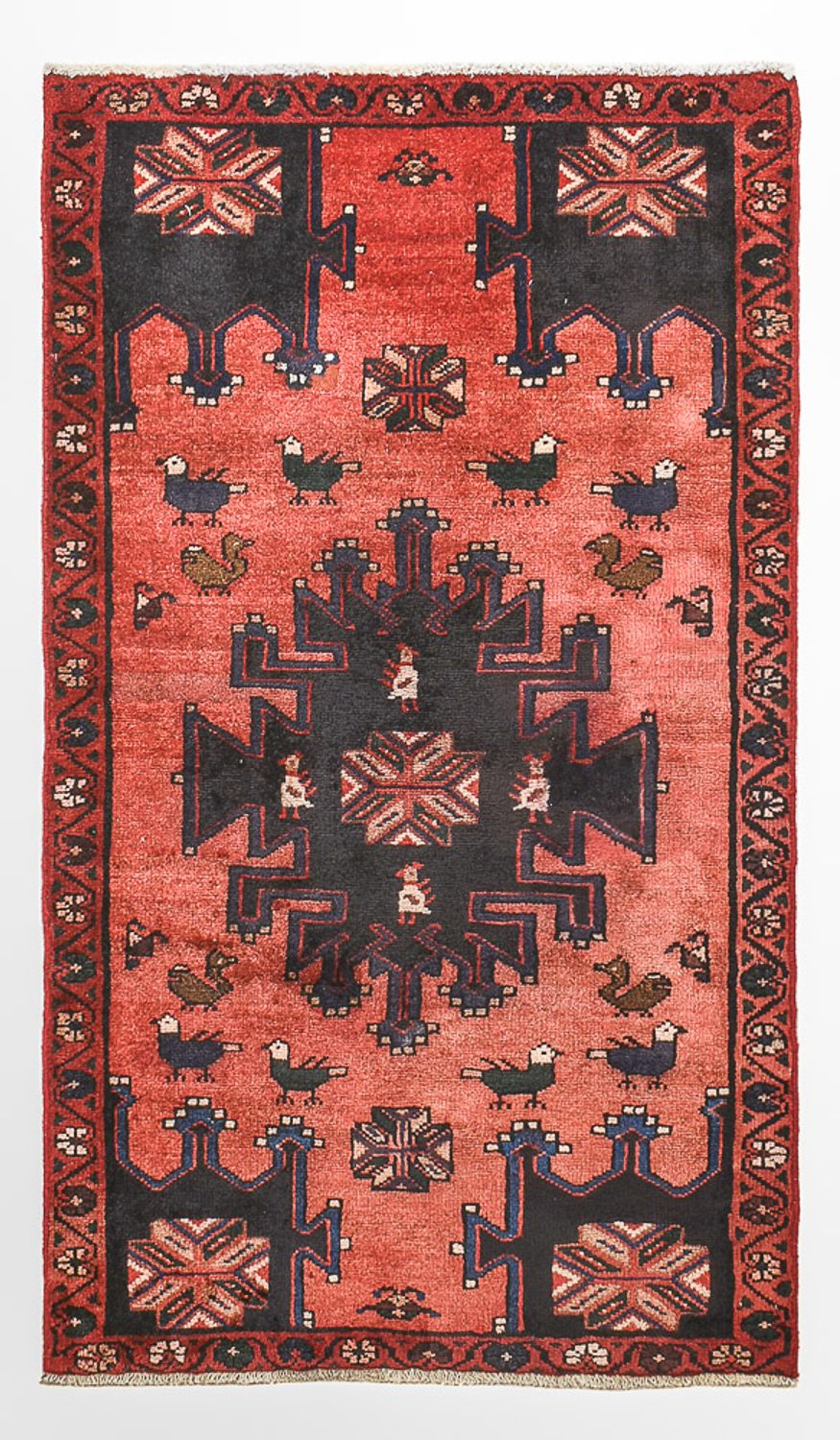Tapis persan - Nomadic - 127 x 77 cm - rouge clair
