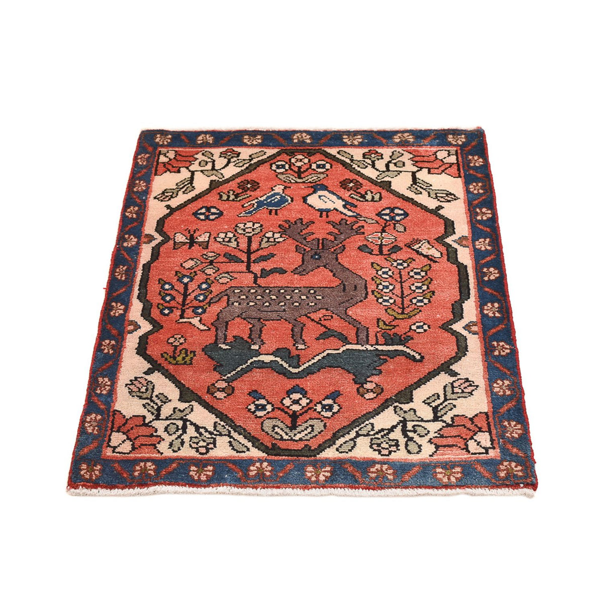 Tapis persan - Nomadic - 92 x 67 cm - rouge clair