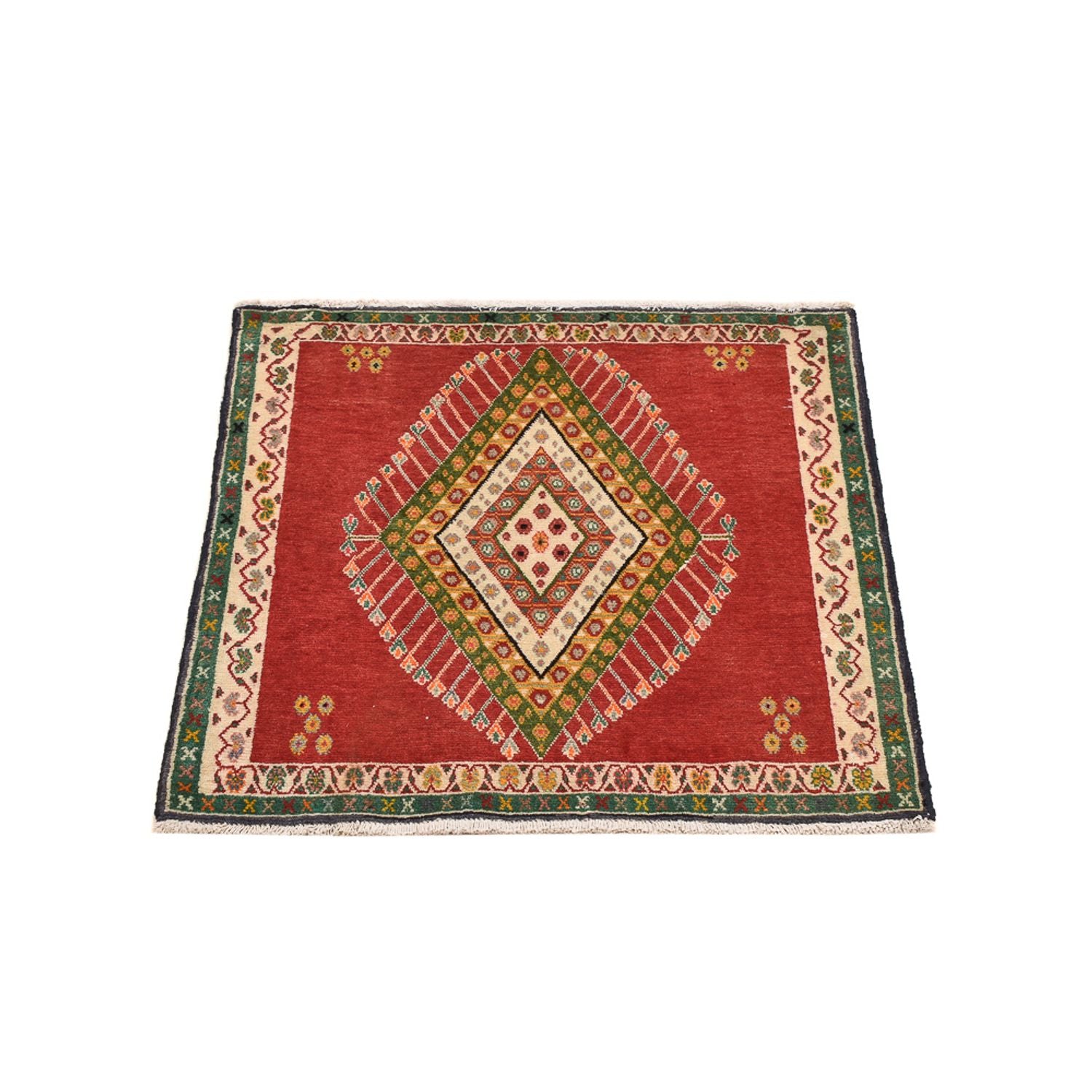 Tapis persan - Nomadic carré  - 65 x 65 cm - rouge