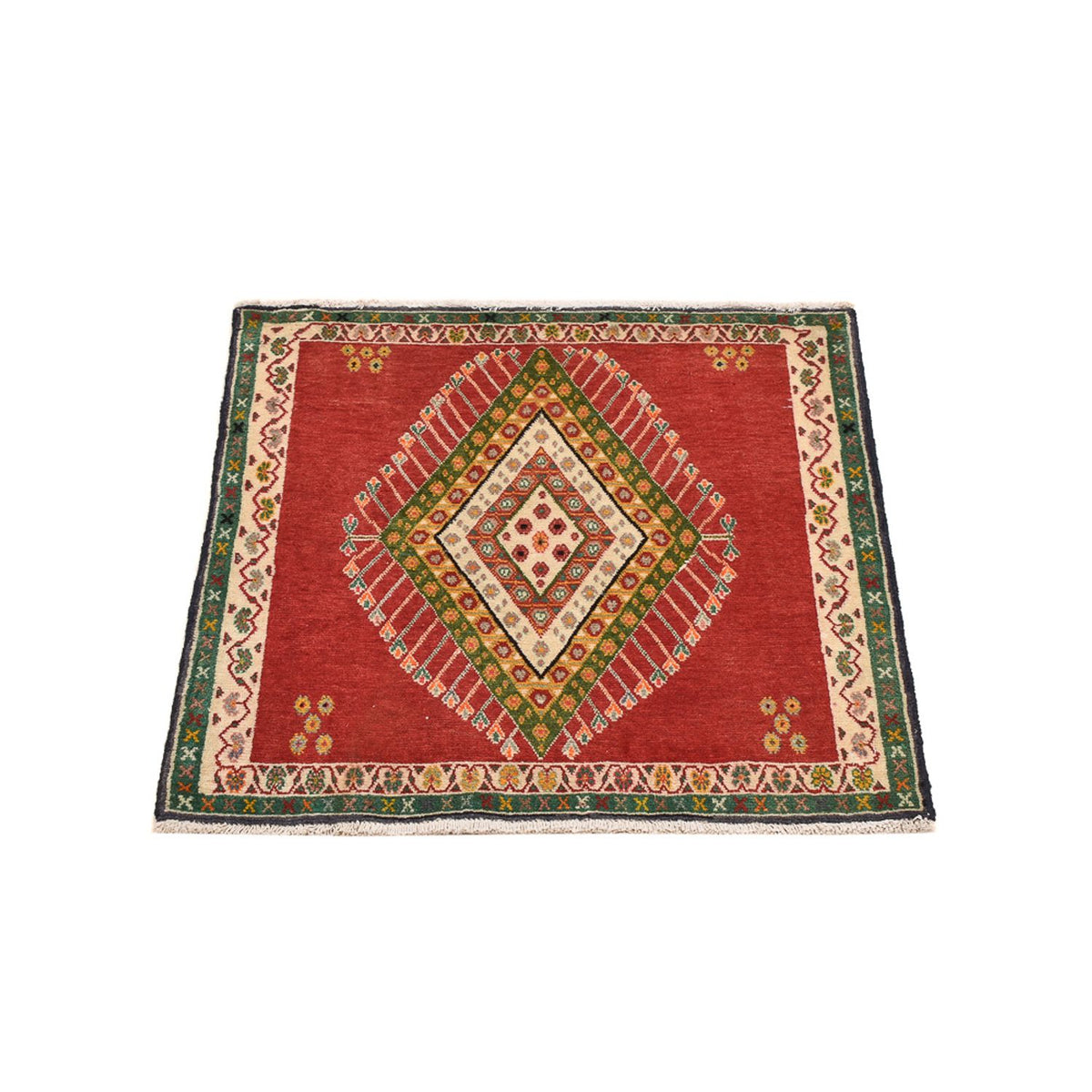 Tapis persan - Nomadic carré  - 65 x 65 cm - rouge