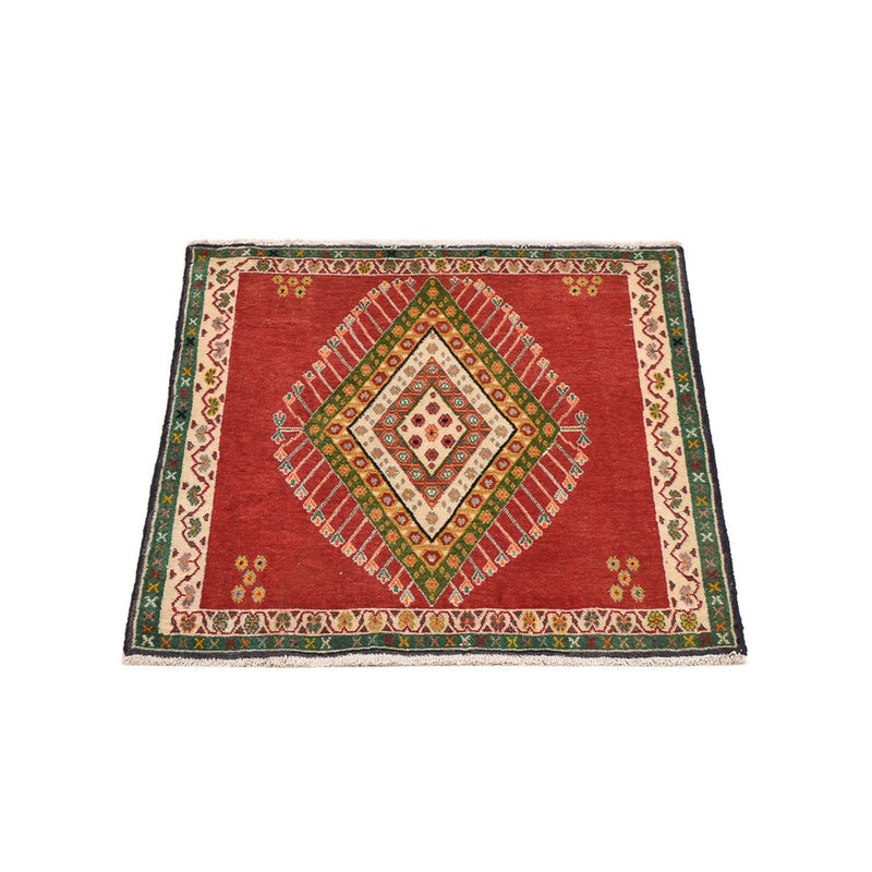 Tapis persan - Nomadic carré  - 65 x 65 cm - rouge