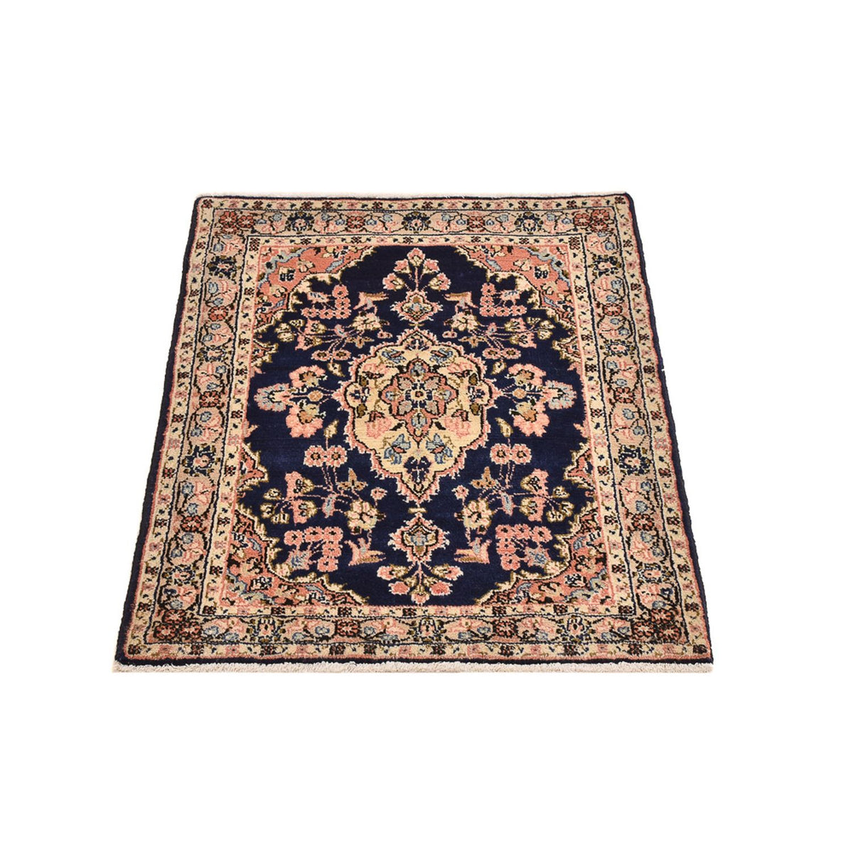 Tapis persan - Nomadic - 87 x 65 cm - bleu foncé