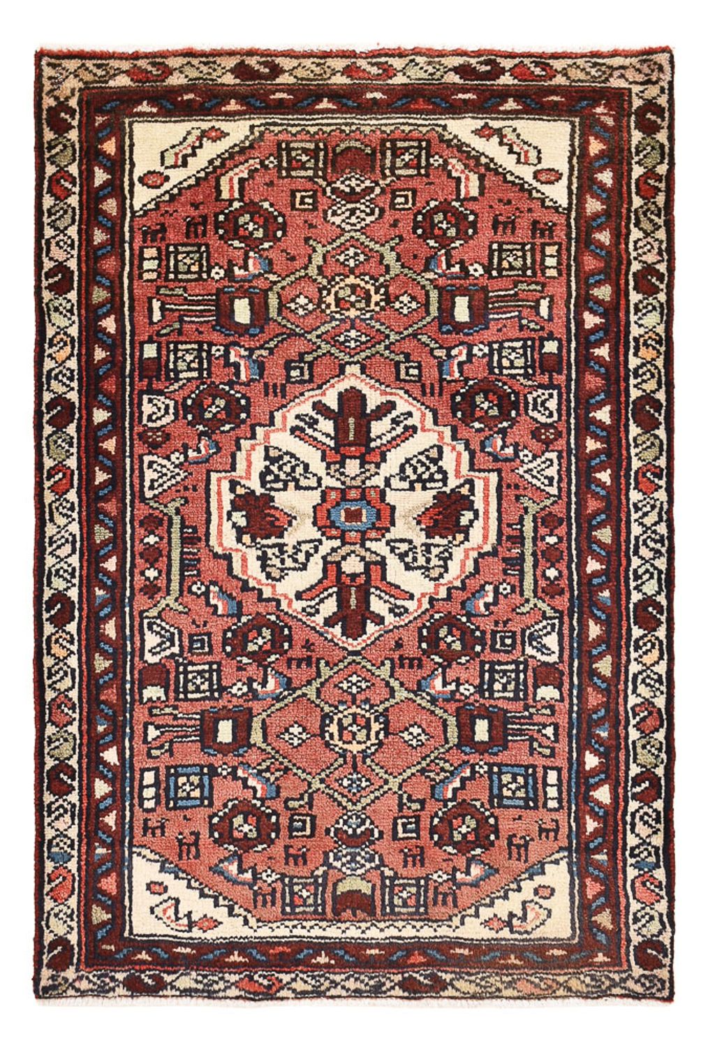 Tapis persan - Nomadic - 97 x 67 cm - rouge clair