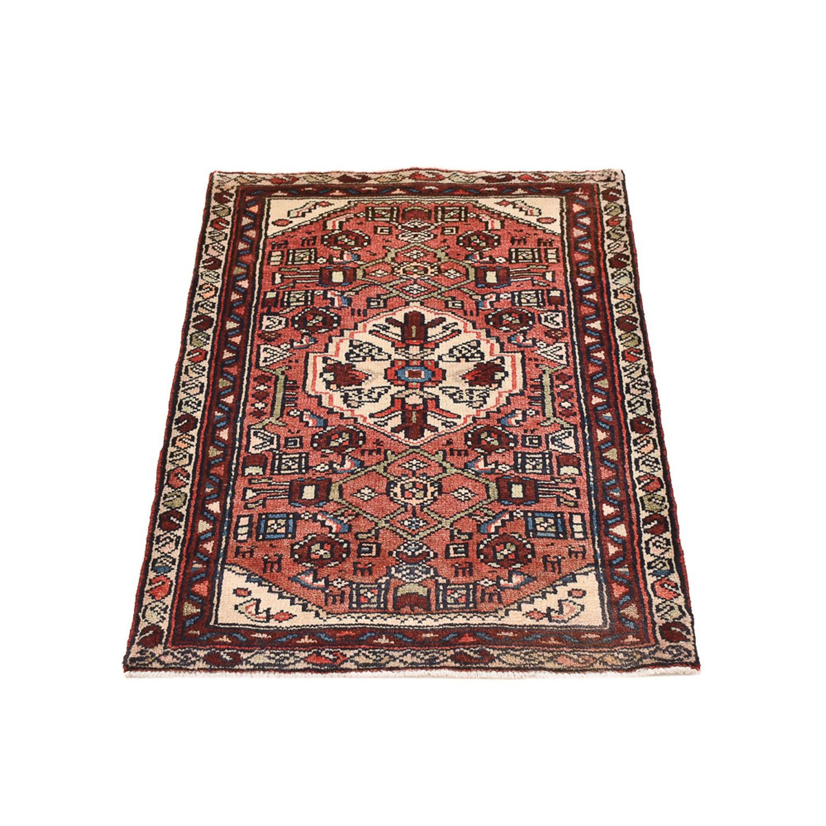 Tapis persan - Nomadic - 97 x 67 cm - rouge clair