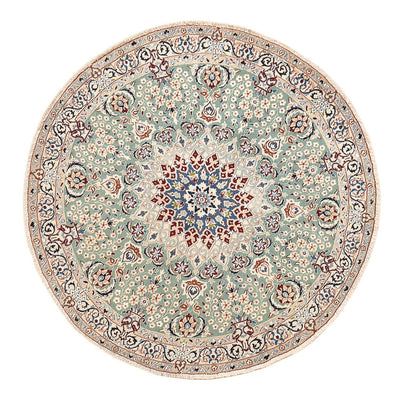 Tapis persan - Nain - Royal ronde  - 139 x 139 cm - vert clair