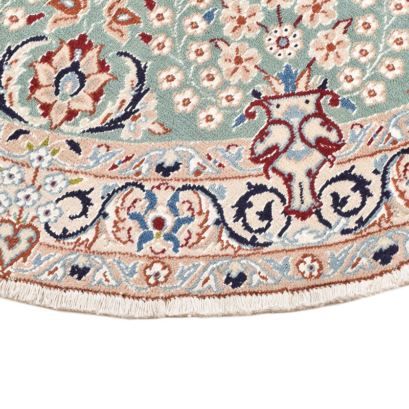 Tapis persan - Nain - Royal ronde  - 139 x 139 cm - vert clair