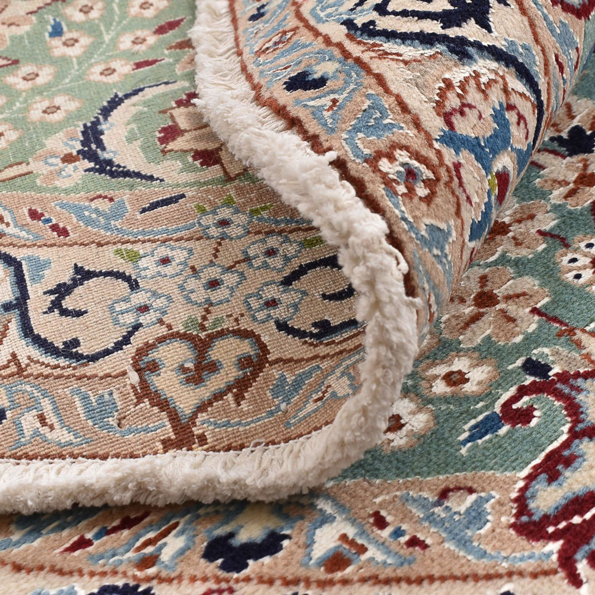 Tapis persan - Nain - Royal ronde  - 139 x 139 cm - vert clair