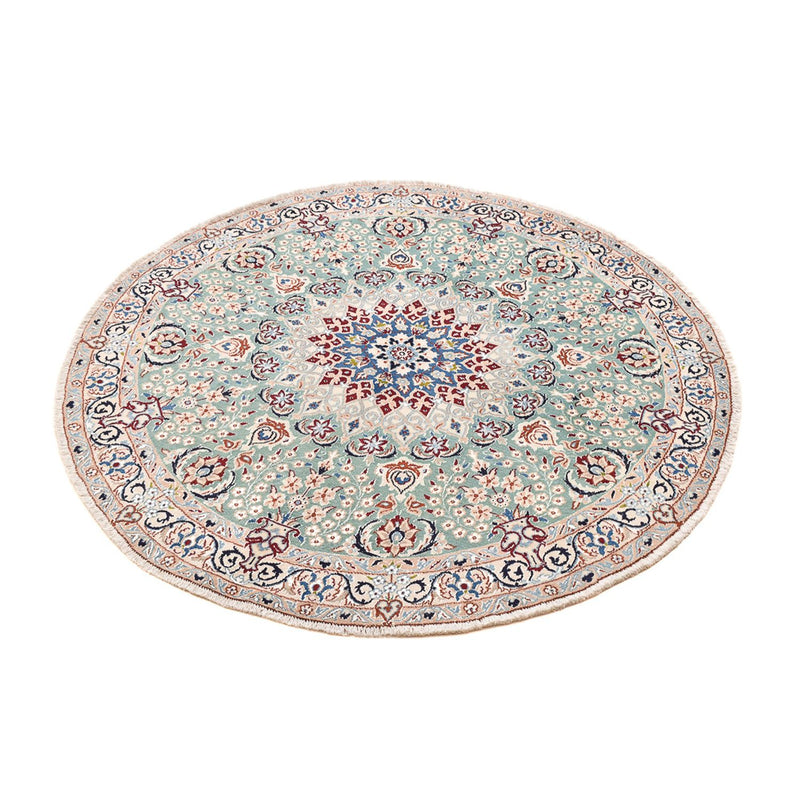 Tapis persan - Nain - Royal ronde  - 139 x 139 cm - vert clair