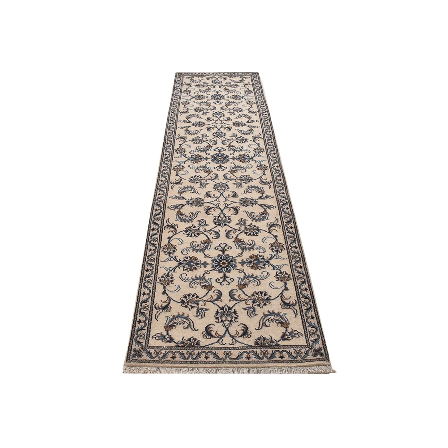 Tapis de couloir Tapis persan - Nain - 311 x 79 cm - beige