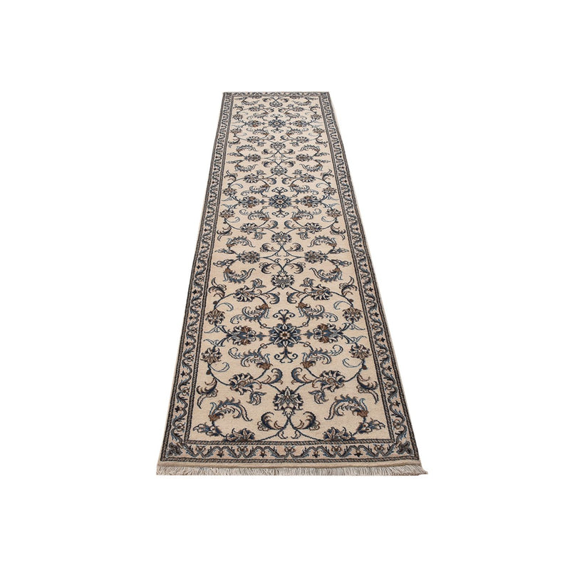 Tapis de couloir Tapis persan - Nain - 311 x 79 cm - beige