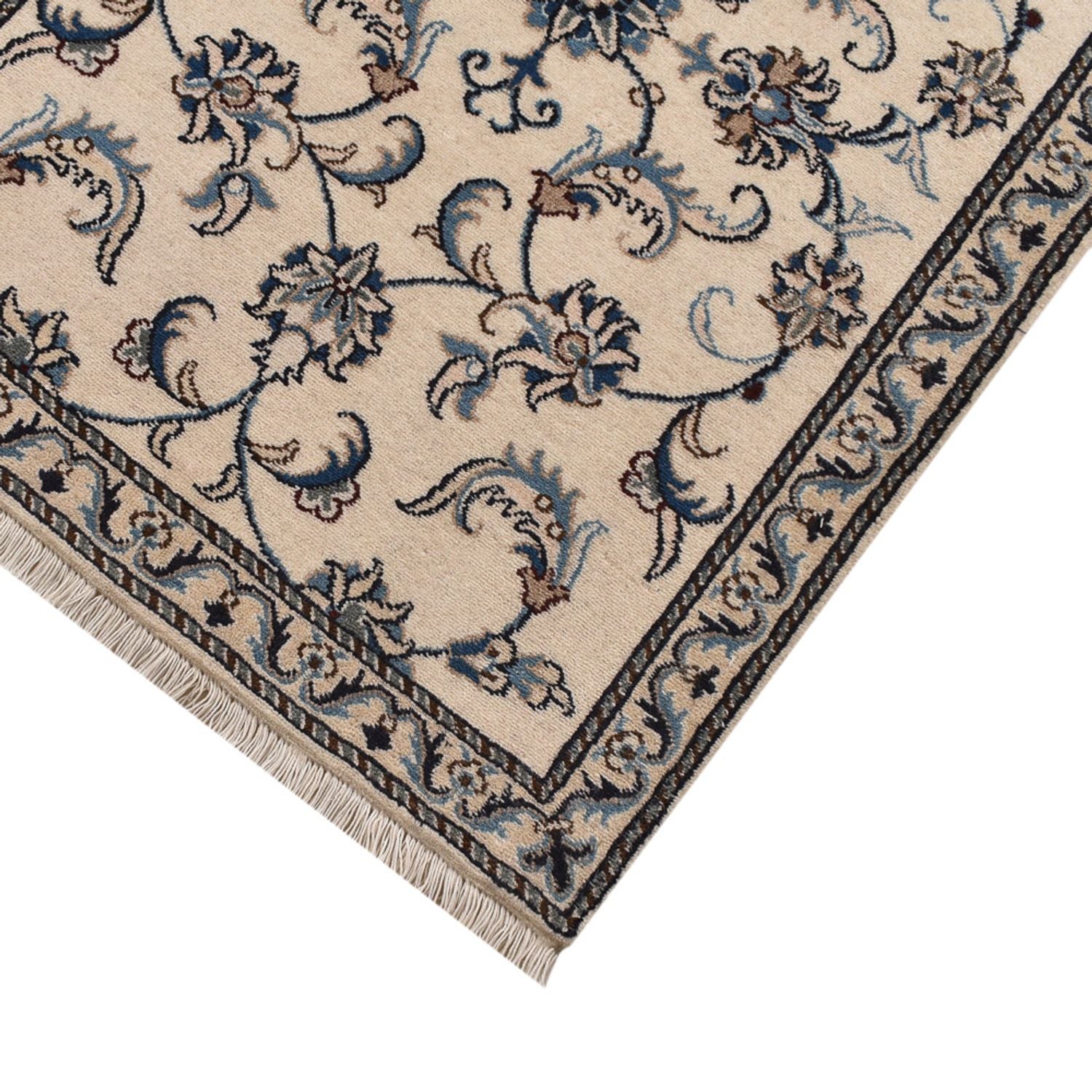 Tapis de couloir Tapis persan - Nain - 297 x 79 cm - beige