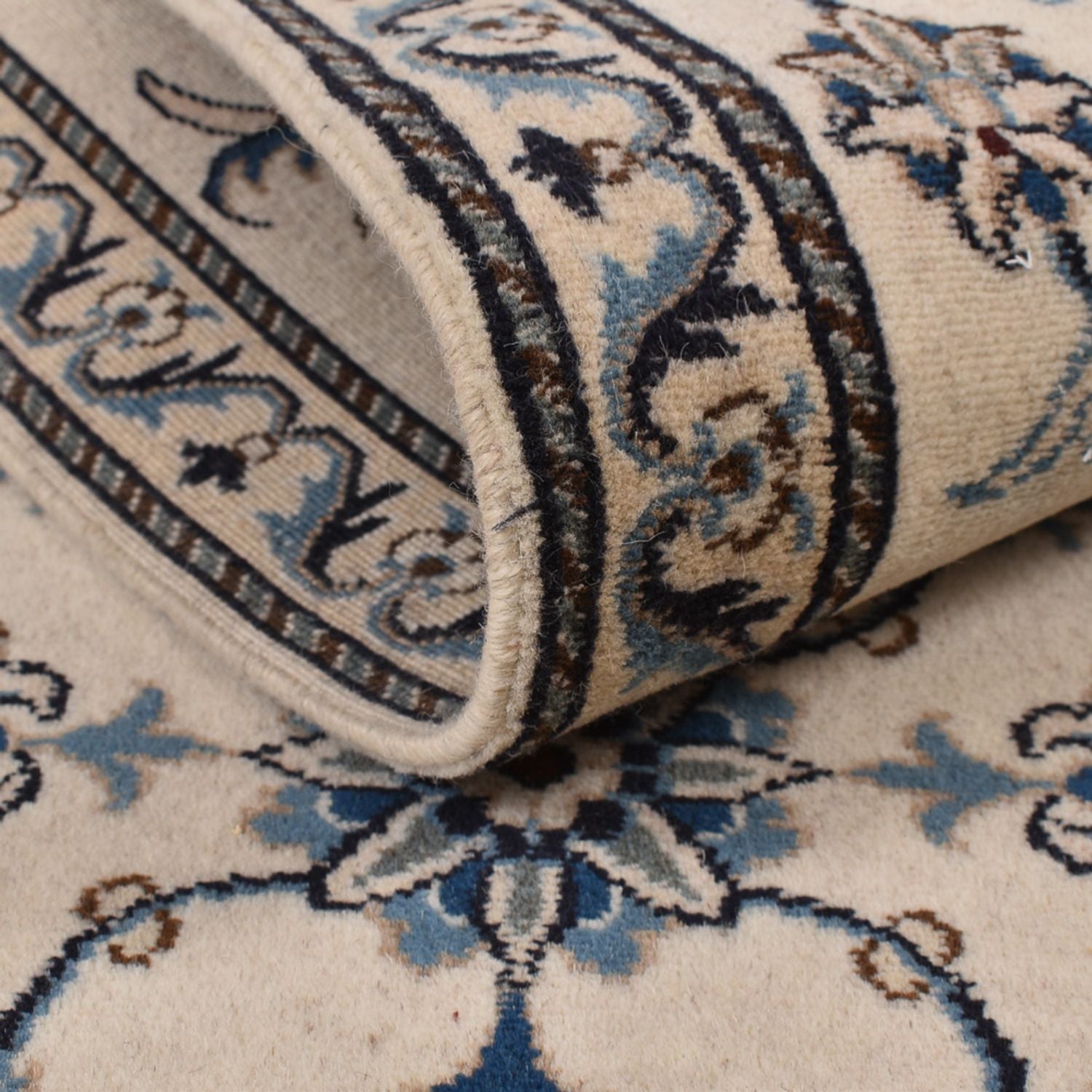 Tapis de couloir Tapis persan - Nain - 297 x 79 cm - beige