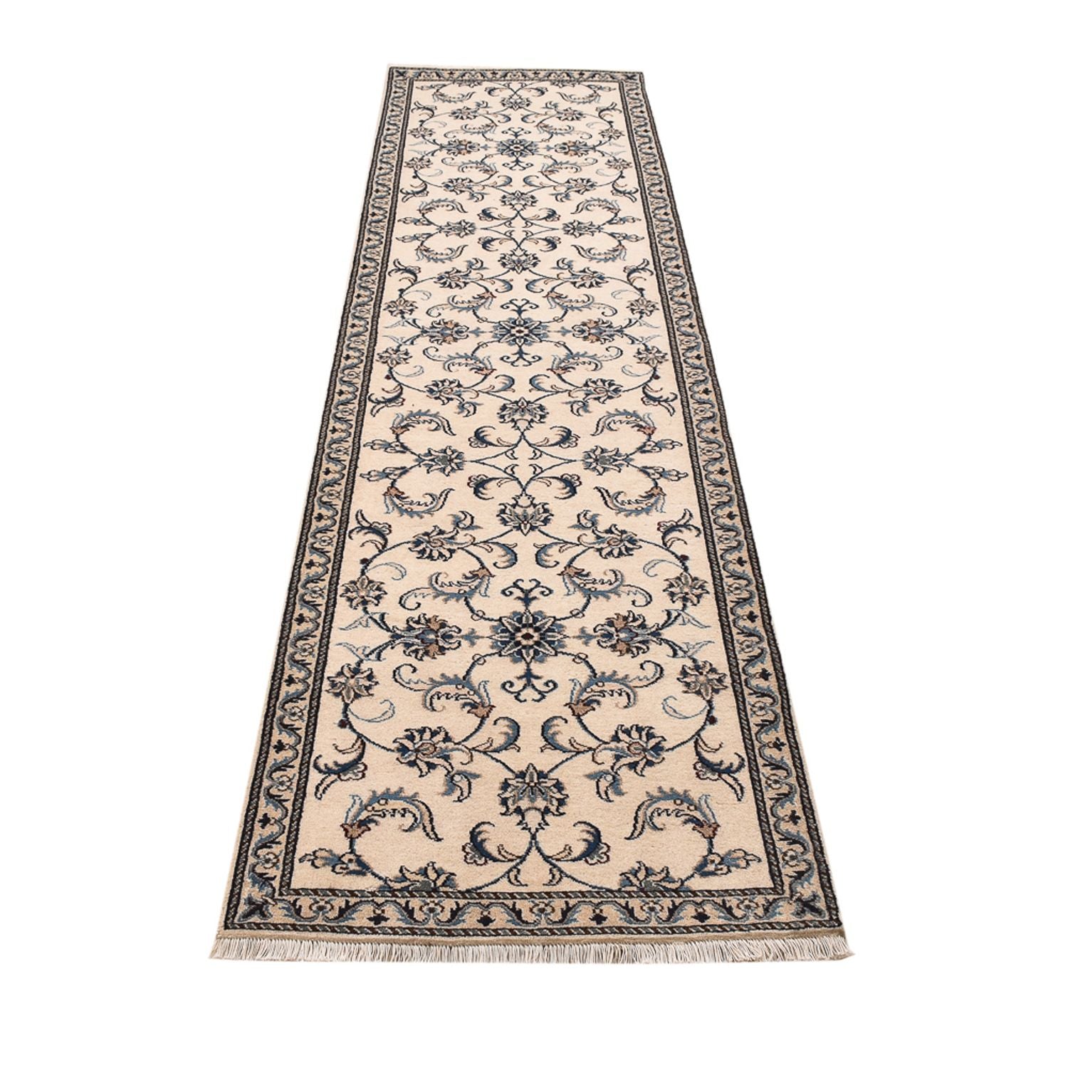Tapis de couloir Tapis persan - Nain - 297 x 79 cm - beige