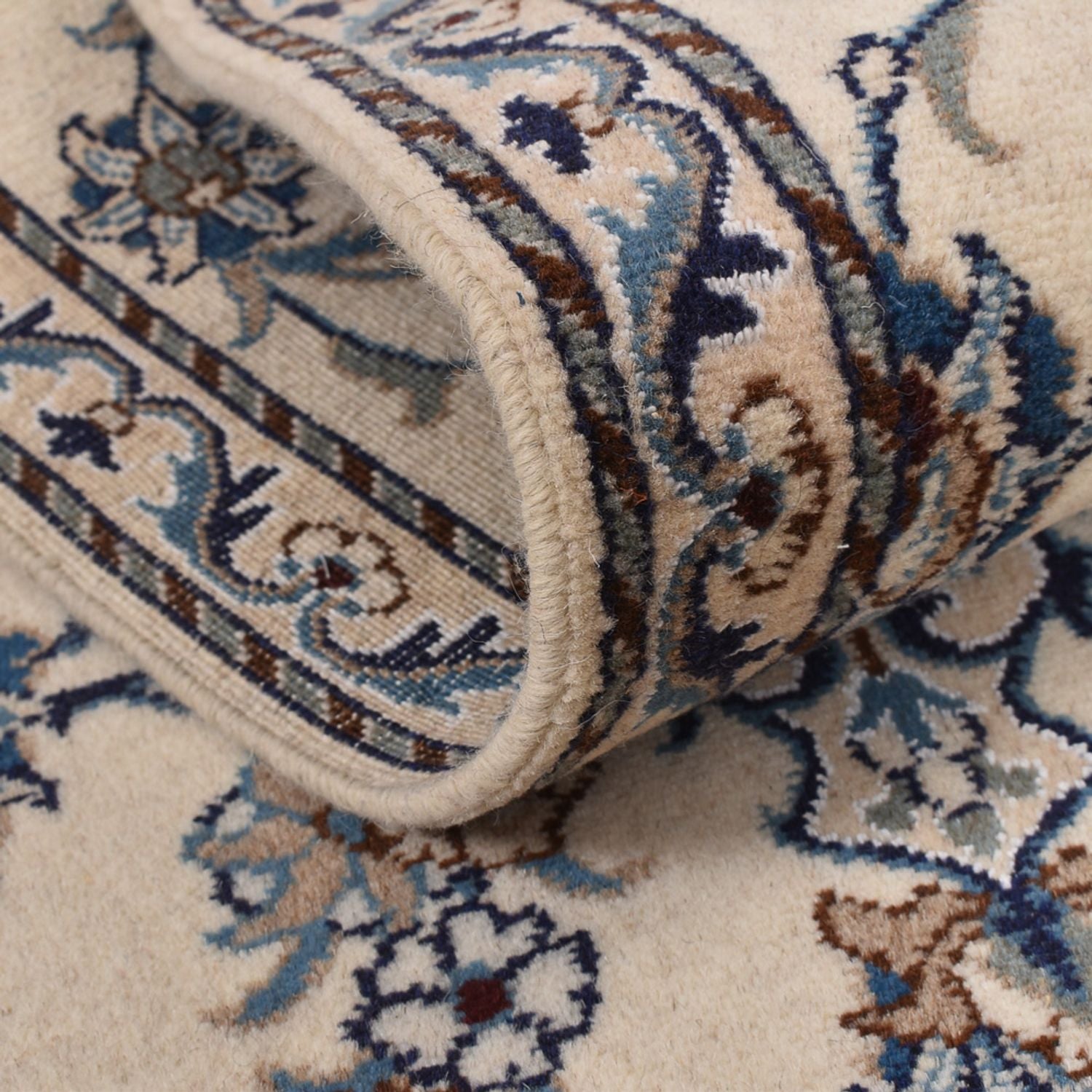 Tapis de couloir Tapis persan - Nain - 290 x 80 cm - beige