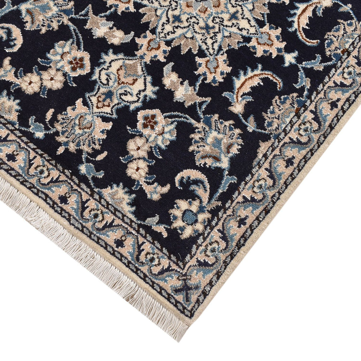 Tapis de couloir Tapis persan - Nain - 189 x 75 cm - bleu foncé