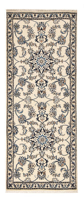 Tapis de couloir Tapis persan - Nain - 204 x 80 cm - beige