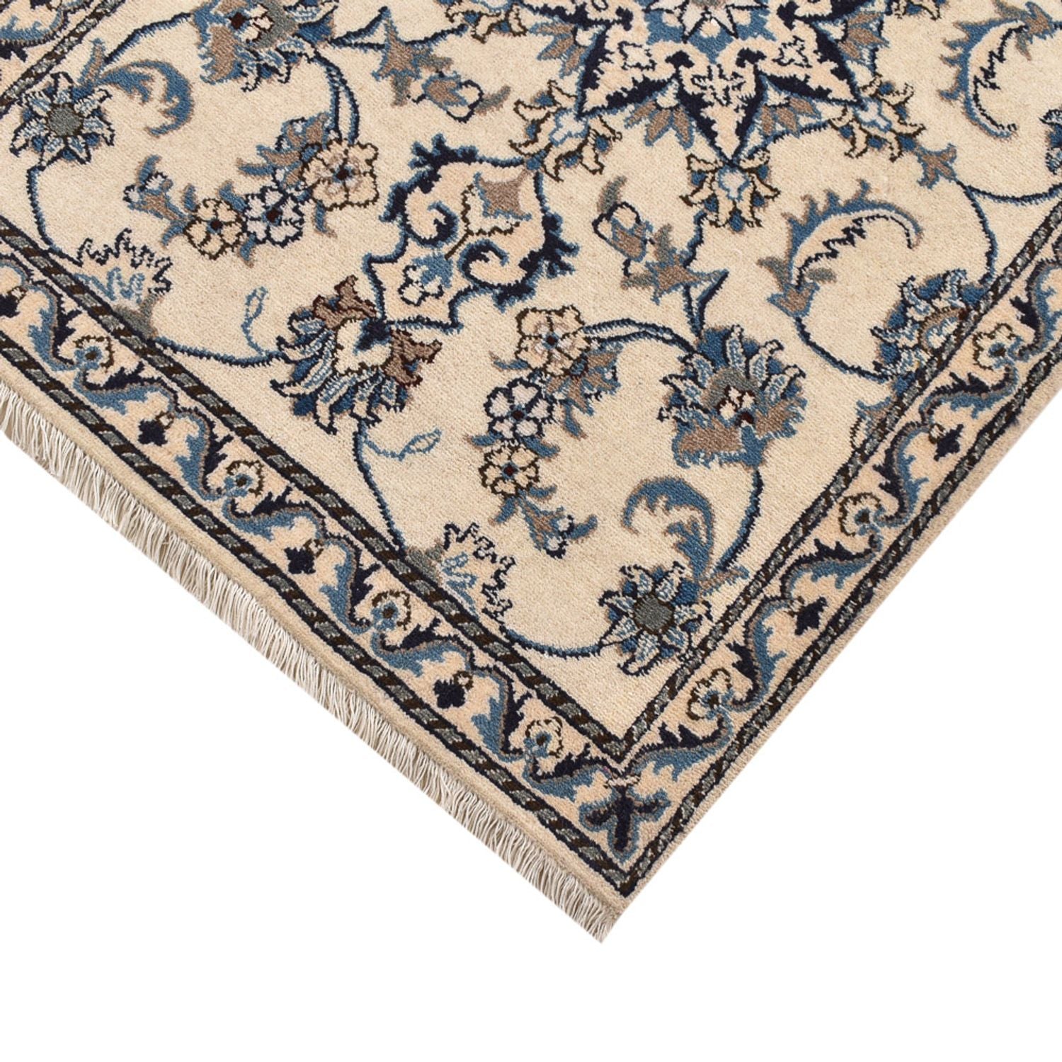Tapis de couloir Tapis persan - Nain - 204 x 80 cm - beige