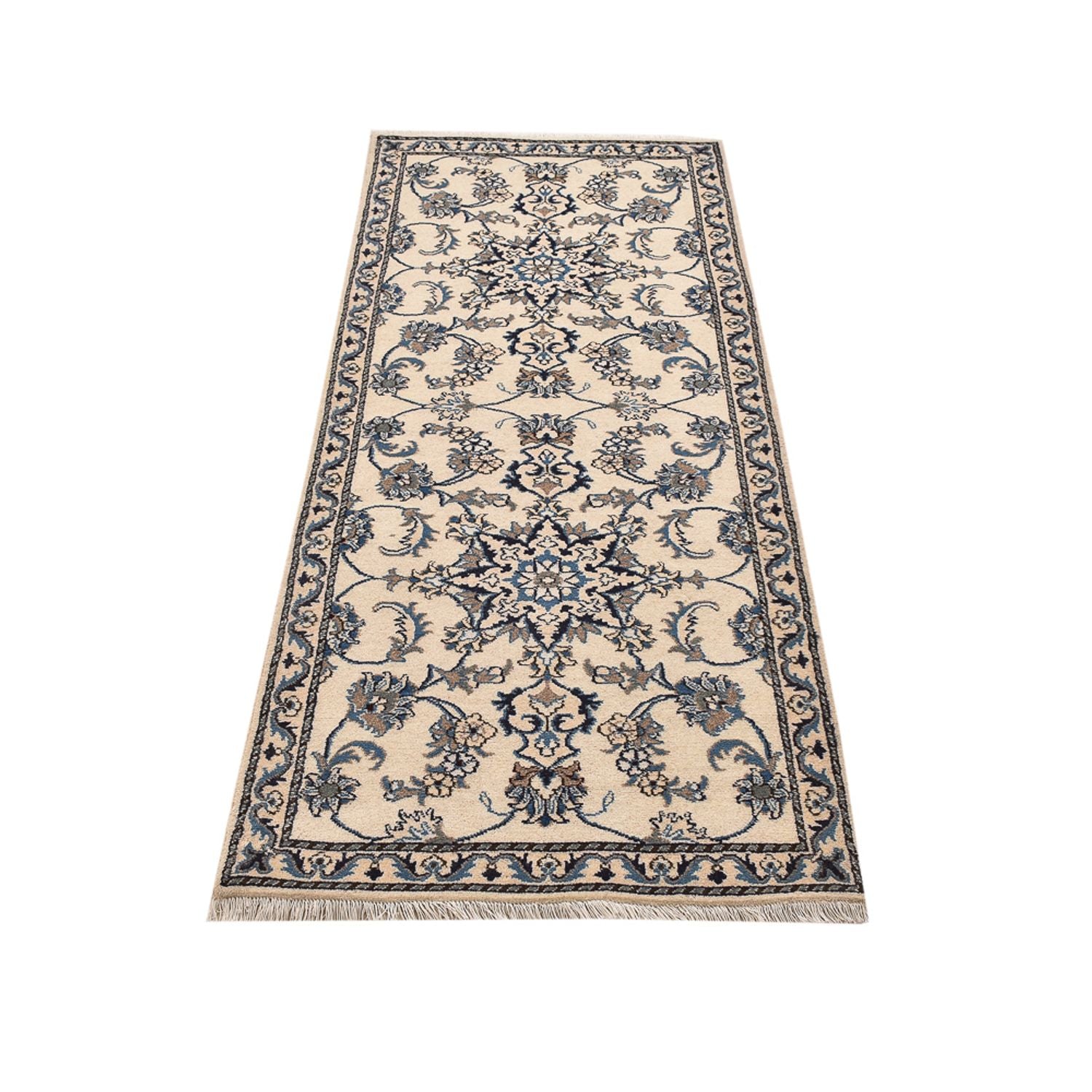 Tapis de couloir Tapis persan - Nain - 204 x 80 cm - beige