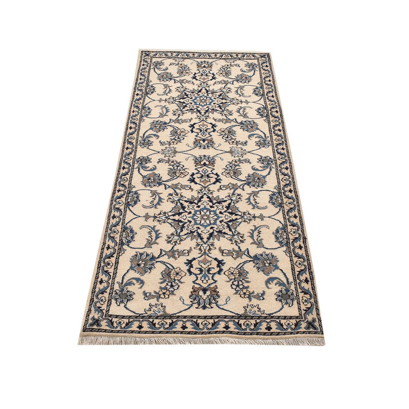 Tapis de couloir Tapis persan - Nain - 204 x 80 cm - beige