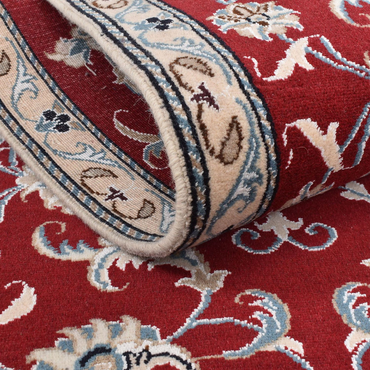 Tapis de couloir Tapis persan - Nain - 198 x 77 cm - rouge