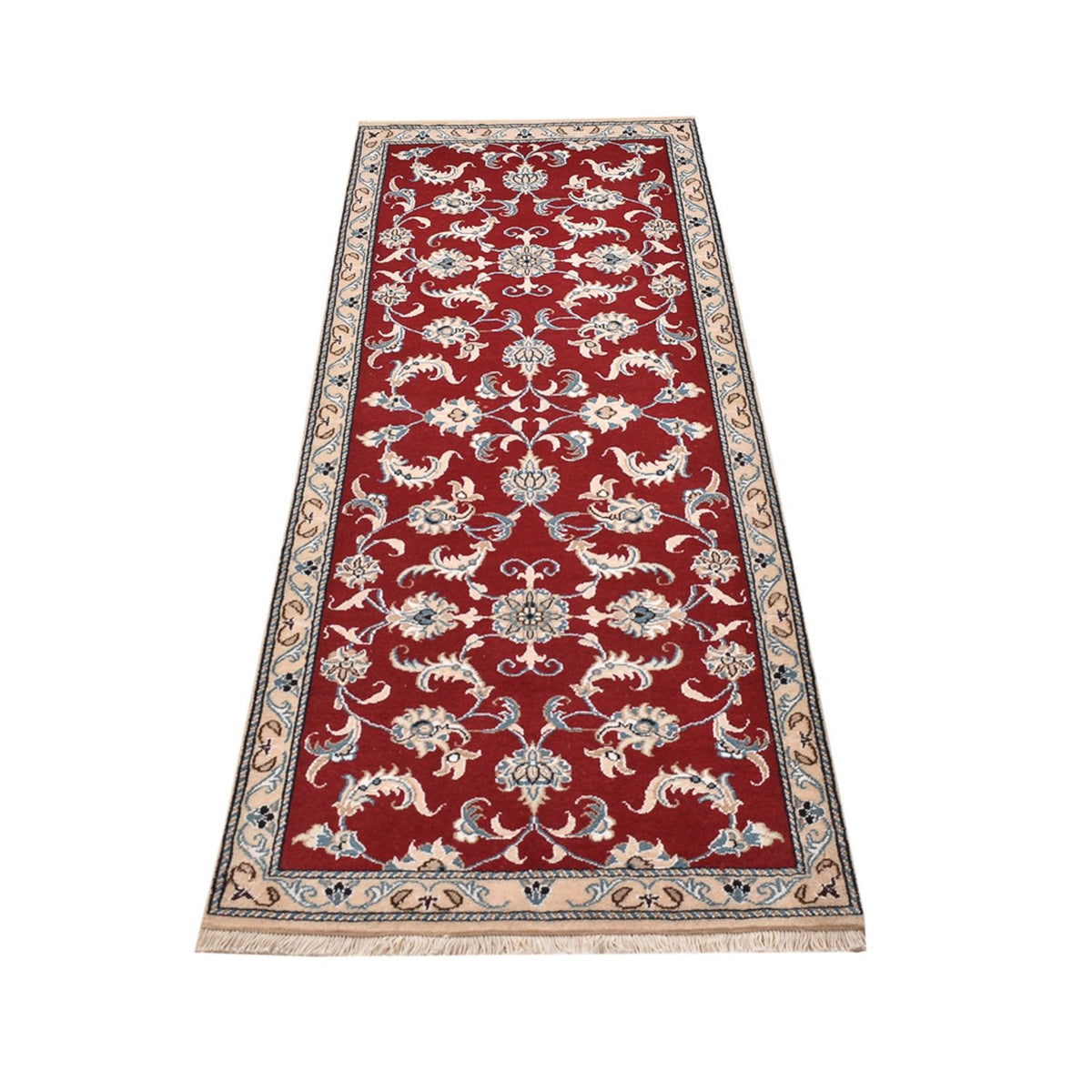 Tapis de couloir Tapis persan - Nain - 198 x 77 cm - rouge
