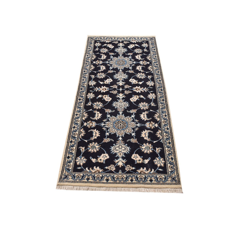 Tapis de couloir Tapis persan - Nain - 200 x 79 cm - bleu foncé