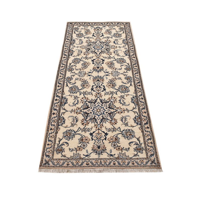 Tapis de couloir Tapis persan - Nain - 205 x 79 cm - beige
