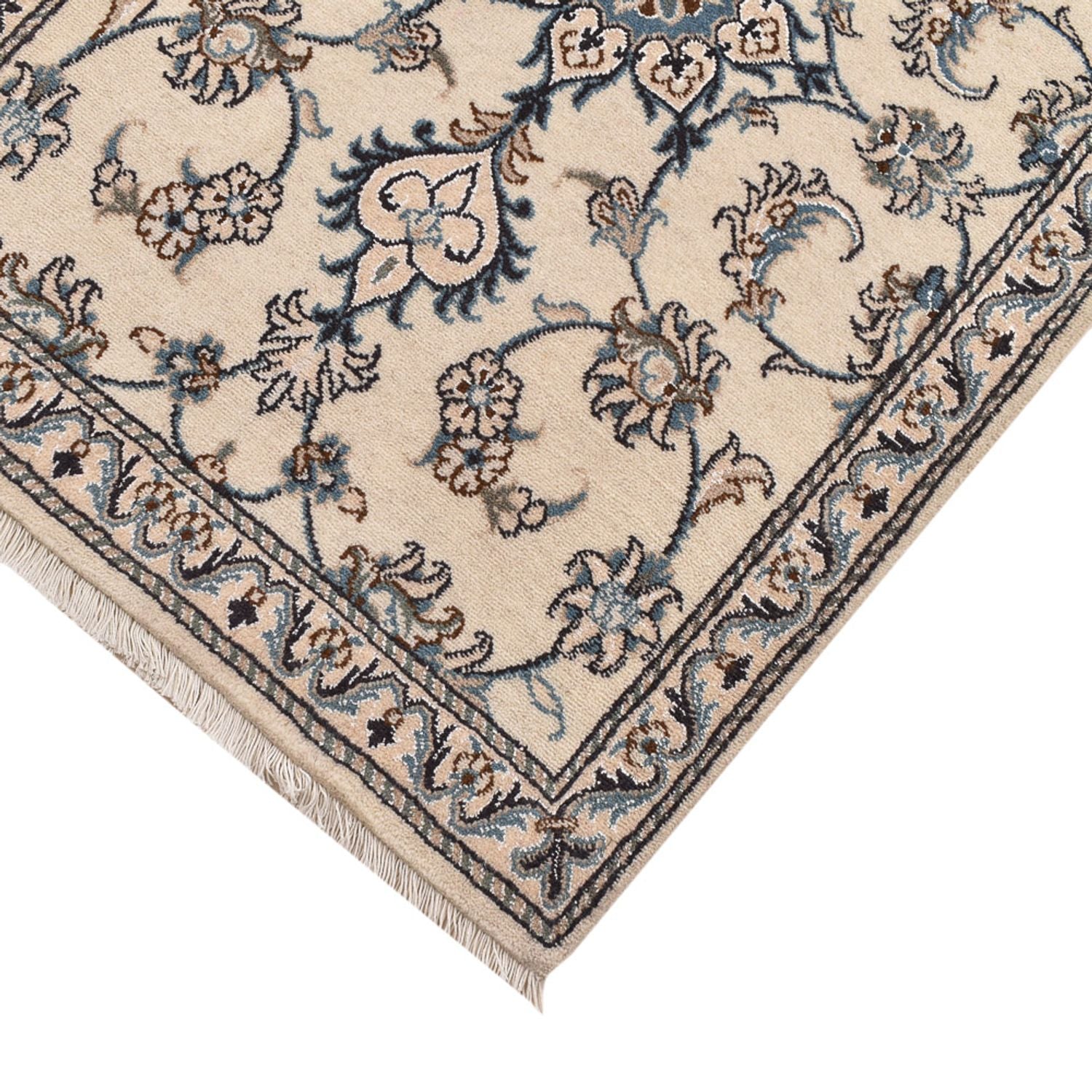 Tapis de couloir Tapis persan - Nain - 201 x 77 cm - beige