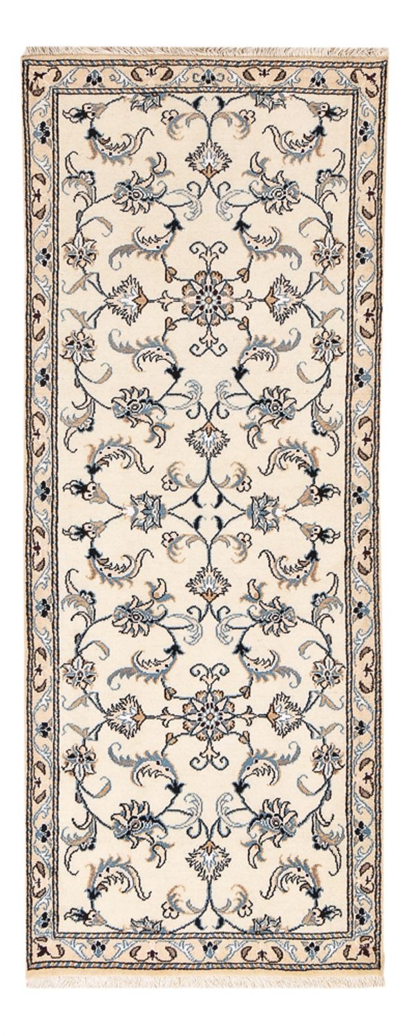 Tapis de couloir Tapis persan - Nain - 200 x 80 cm - beige
