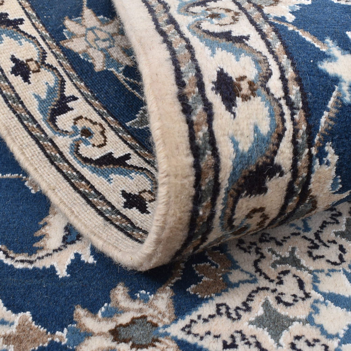 Tapis de couloir Tapis persan - Nain - 197 x 76 cm - bleu foncé