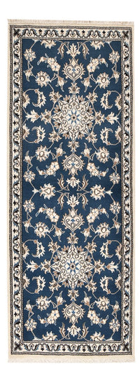 Tapis de couloir Tapis persan - Nain - 195 x 77 cm - bleu de mer
