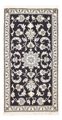 Tapis persan - Nain - 135 x 70 cm - bleu foncé
