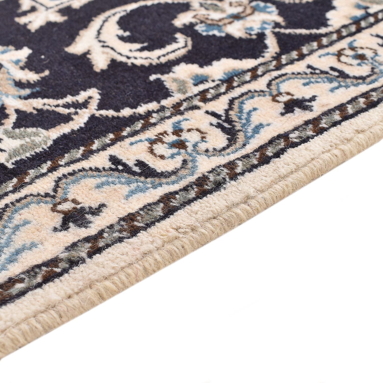 Tapis persan - Nain - 135 x 70 cm - bleu foncé