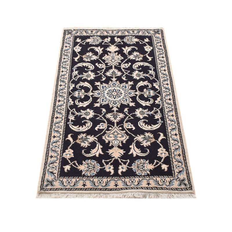 Tapis persan - Nain - 135 x 70 cm - bleu foncé