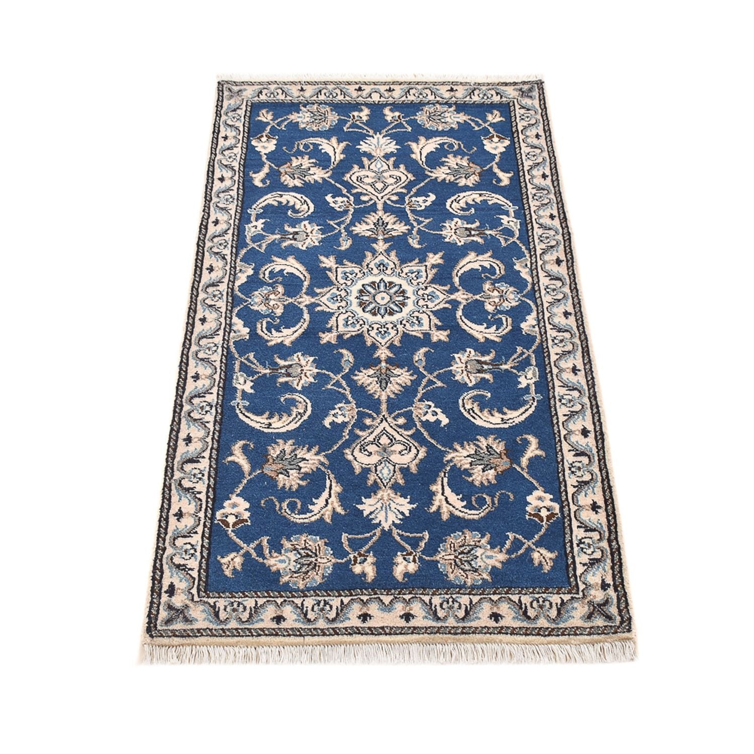 Tapis persan - Nain - 135 x 67 cm - bleu