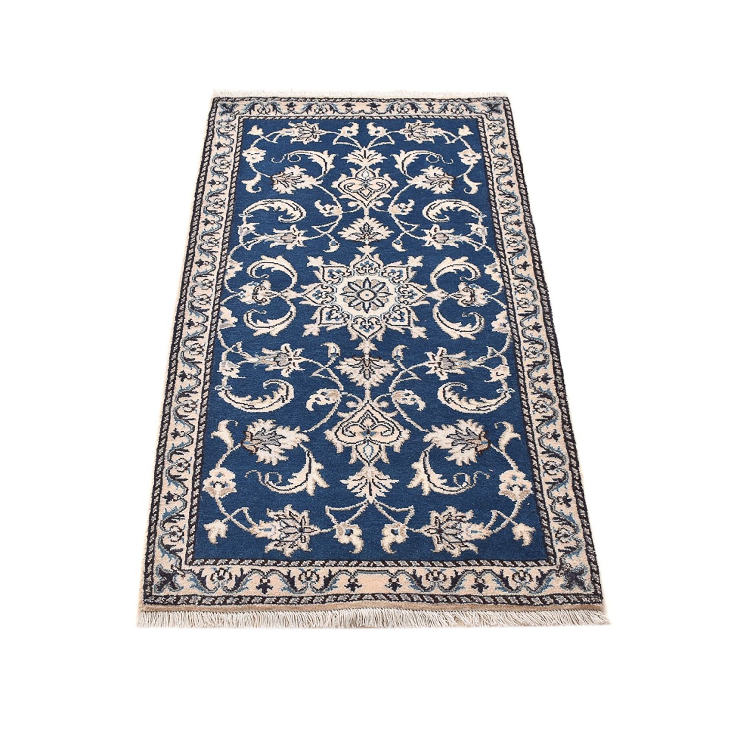 Tapis persan - Nain - 141 x 72 cm - bleu