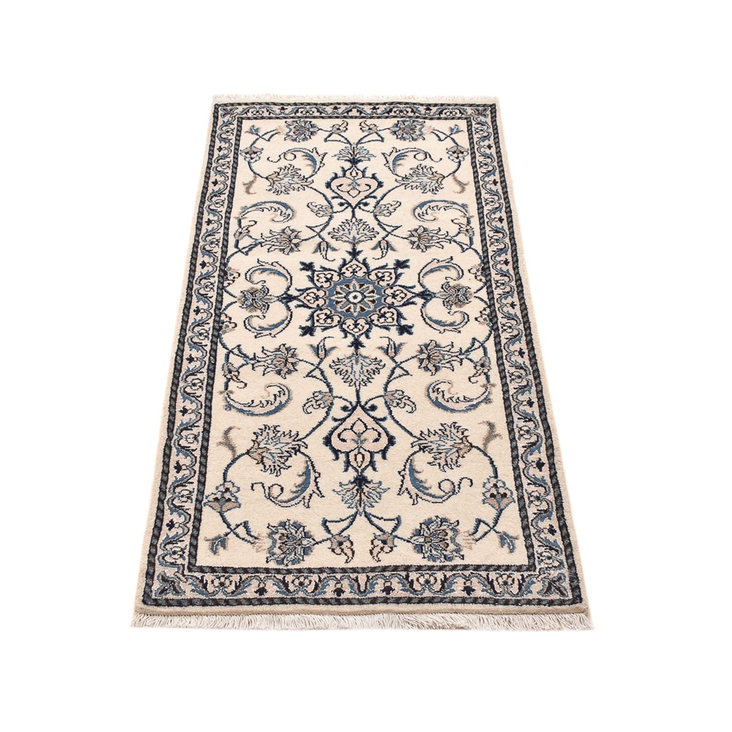 Tapis persan - Nain - 143 x 70 cm - gris clair