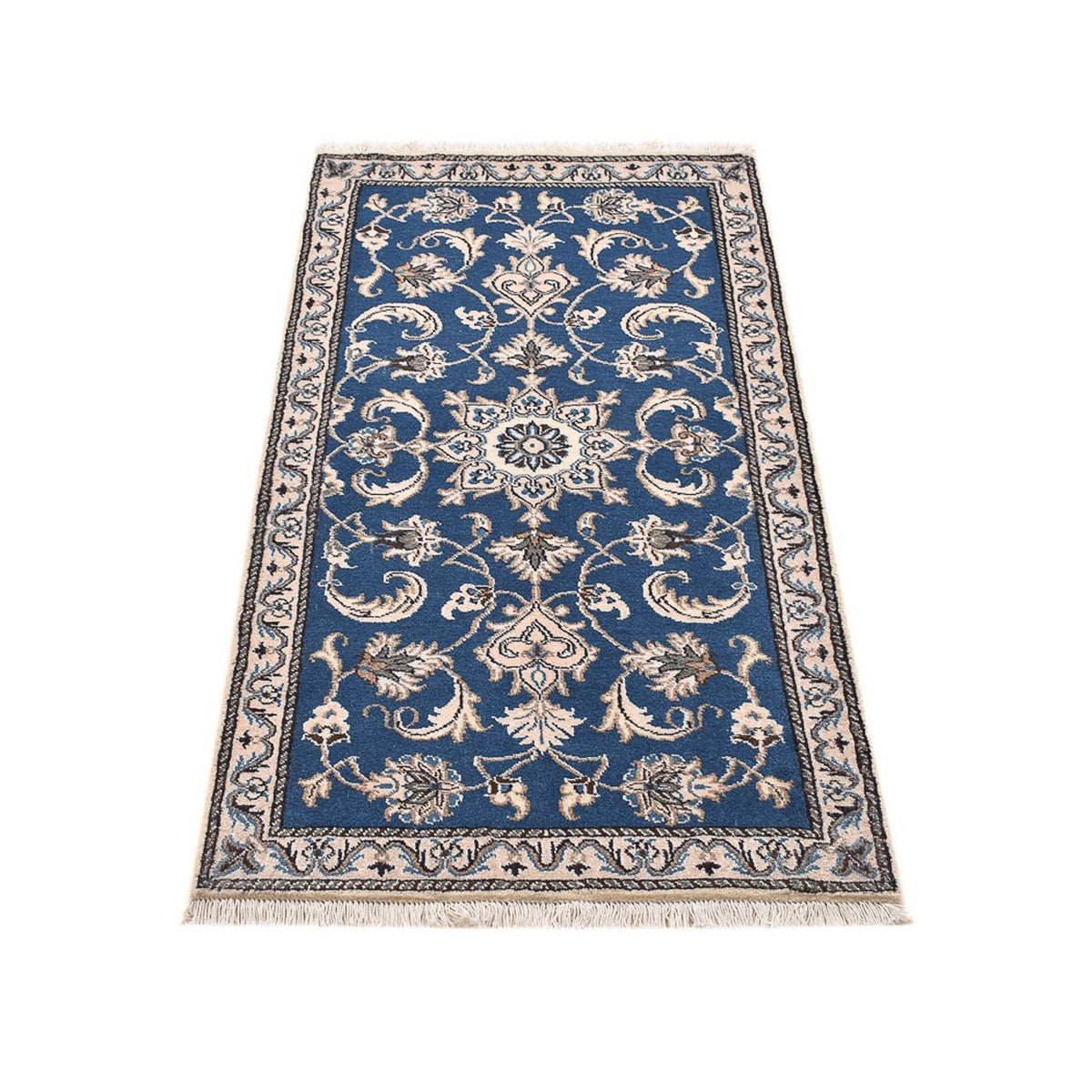 Tapis persan - Nain - 136 x 70 cm - bleu