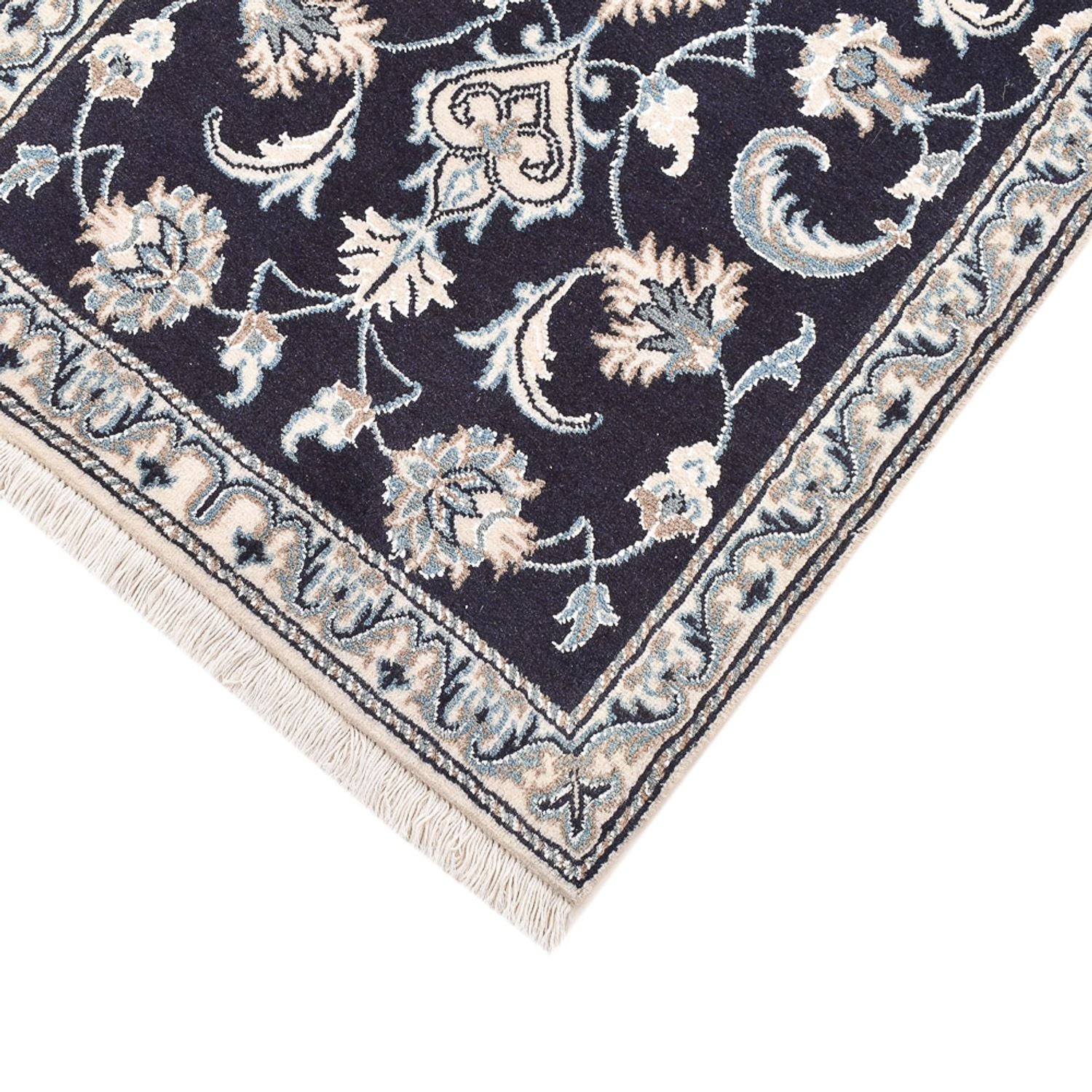 Tapis persan - Nain - 145 x 68 cm - bleu foncé